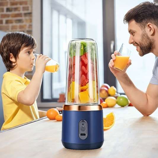 Portable Electric Blender USB Rechargeable Mini Personal Juicer 6 Blades 3Gears
