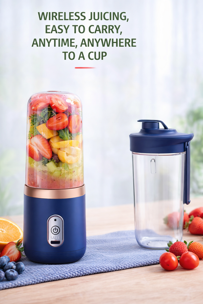 Portable Electric Blender USB Rechargeable Mini Personal Juicer 6 Blades 3Gears