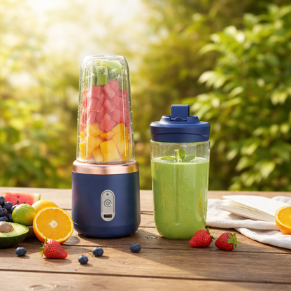 Portable Electric Blender USB Rechargeable Mini Personal Juicer 6 Blades 3Gears